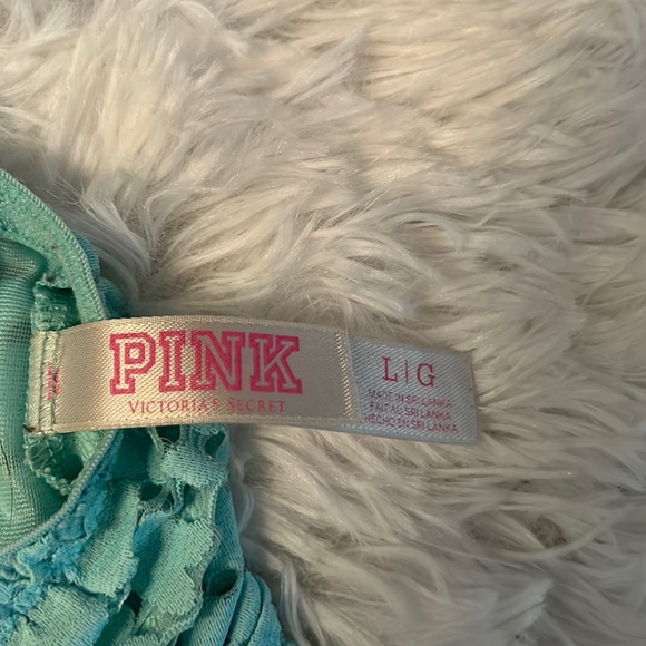 VICTORIAS SECRET PINK LARGE LACE BRALETTE LIGHT BLUE - Picture 5 of 5